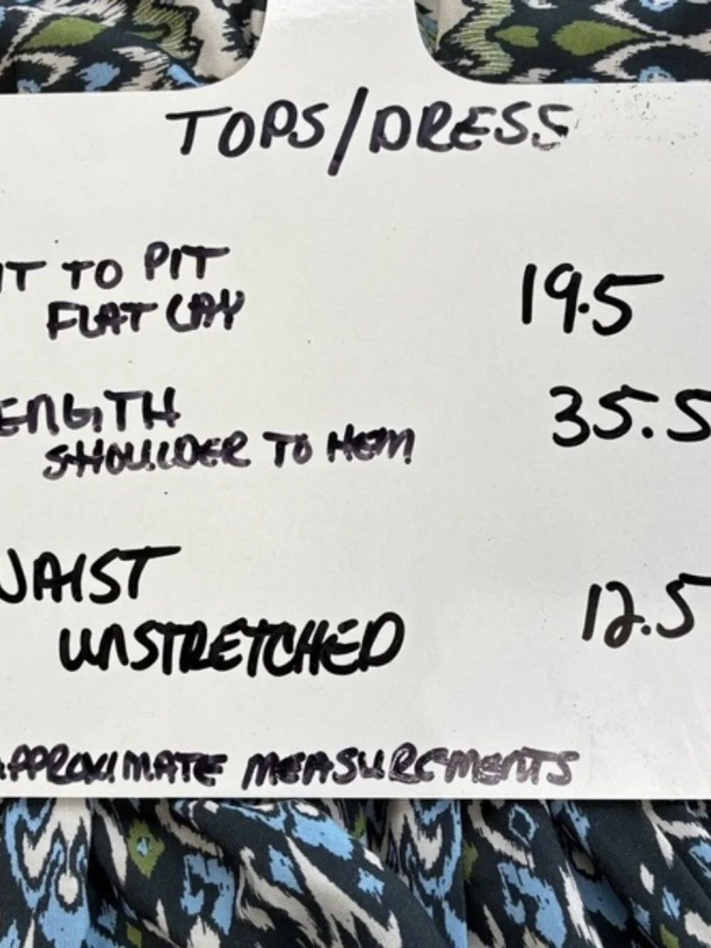 Shoshanna Mirza Dress Blue Geo Ikat Smocked Waist 3/4 Sleeves Mini/Midi NEW 10 - Picture 2 of 7